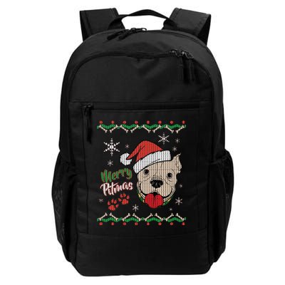 Merry Pitmas Ugly Christmas Sweater Daily Commute Backpack