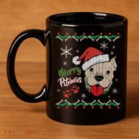 Merry Pitmas Ugly Christmas Sweater 11oz C Handle Ceramic Mug
