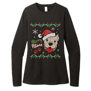 Merry Pitmas Ugly Christmas Sweater Womens CVC Long Sleeve Shirt