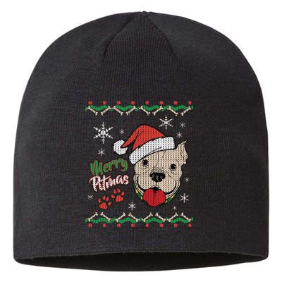 Merry Pitmas Ugly Christmas Sweater Sustainable Beanie