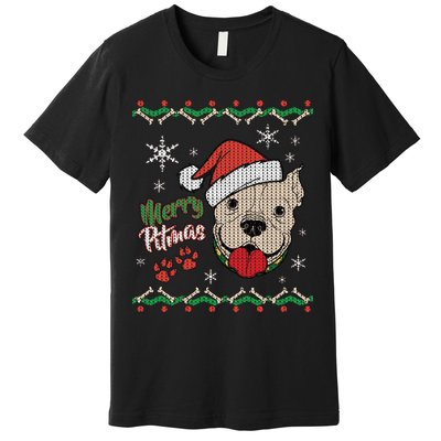 Merry Pitmas Ugly Christmas Sweater Premium T-Shirt