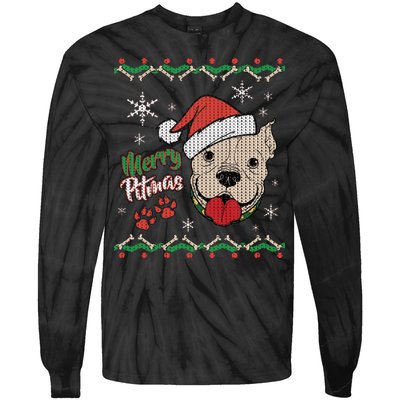 Merry Pitmas Ugly Christmas Sweater Tie-Dye Long Sleeve Shirt