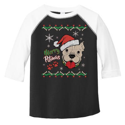 Merry Pitmas Ugly Christmas Sweater Toddler Fine Jersey T-Shirt