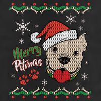 Merry Pitmas Ugly Christmas Sweater Golf Towel
