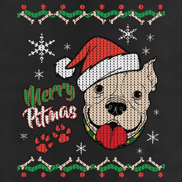 Merry Pitmas Ugly Christmas Sweater Golf Towel