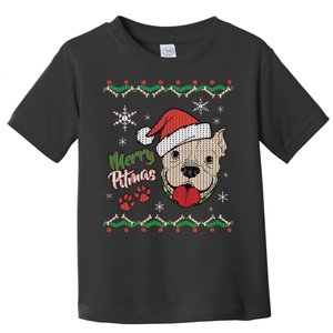 Merry Pitmas Ugly Christmas Sweater Toddler T-Shirt