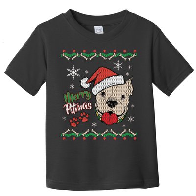 Merry Pitmas Ugly Christmas Sweater Toddler T-Shirt