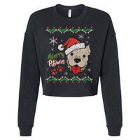 Merry Pitmas Ugly Christmas Sweater Cropped Pullover Crew