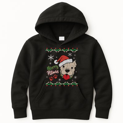 Merry Pitmas Ugly Christmas Sweater Kids Hoodie
