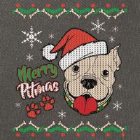 Merry Pitmas Ugly Christmas Sweater Cotton Canvas Backpack