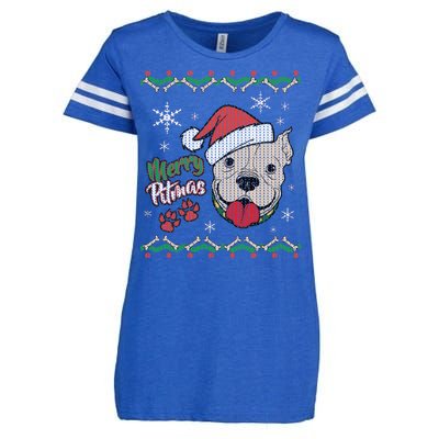 Merry Pitmas Ugly Christmas Sweater Enza Ladies Jersey Football T-Shirt