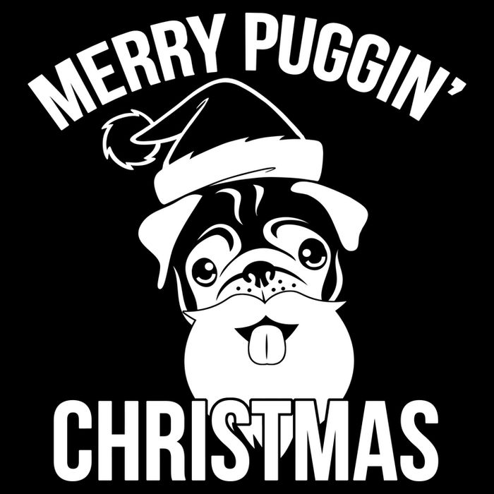 Merry Puggin Christmas Pug Flexfit Unipanel Trucker Cap