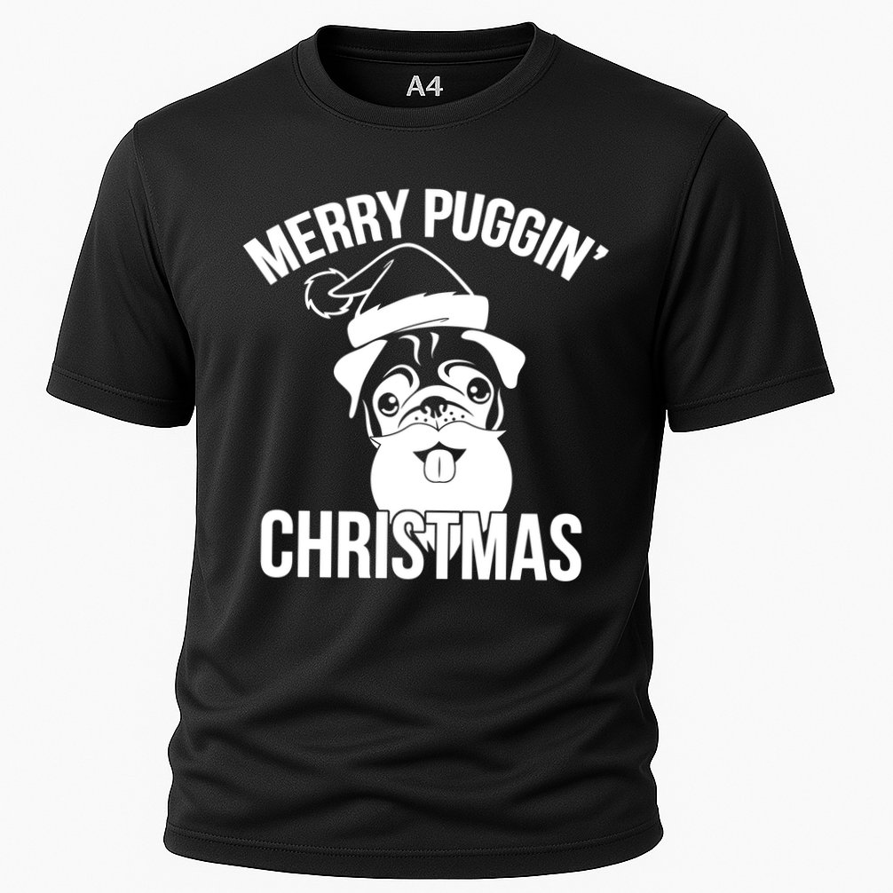 Merry Puggin Christmas Pug Cooling Performance Crew T-Shirt