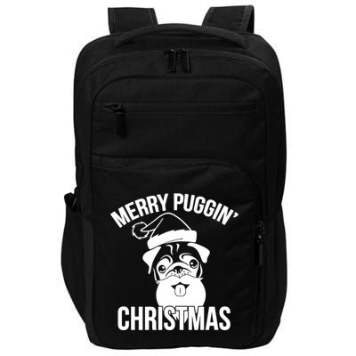 Merry Puggin Christmas Pug Impact Tech Backpack