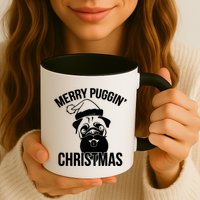 Merry Puggin Christmas Pug Coffee Mug