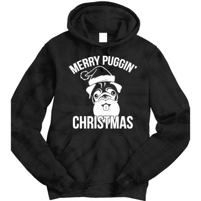 Merry Puggin Christmas Pug Tie Dye Hoodie