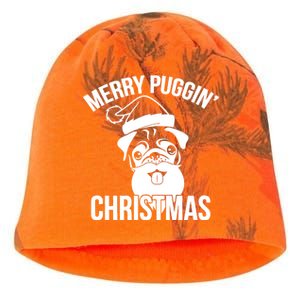 Merry Puggin Christmas Pug Kati - Camo Knit Beanie