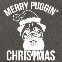 Merry Puggin Christmas Pug Cotton Canvas Backpack