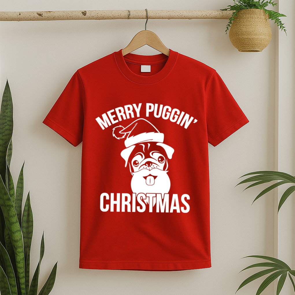 Merry Puggin Christmas Pug T-Shirt