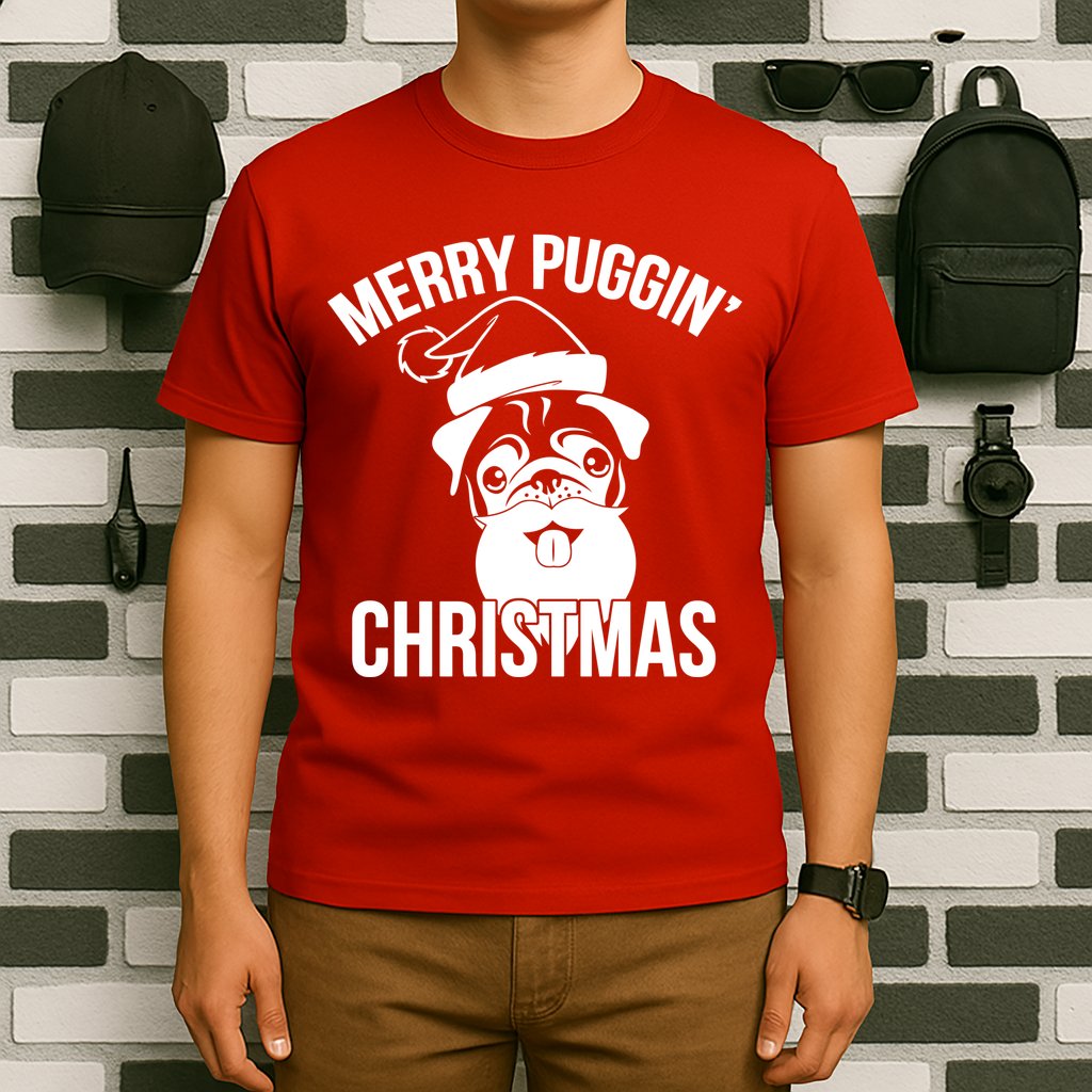 Merry Puggin Christmas Pug T-Shirt
