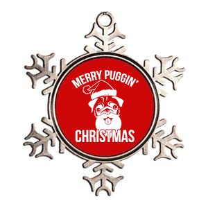 Merry Puggin Christmas Pug Metallic Star Ornament