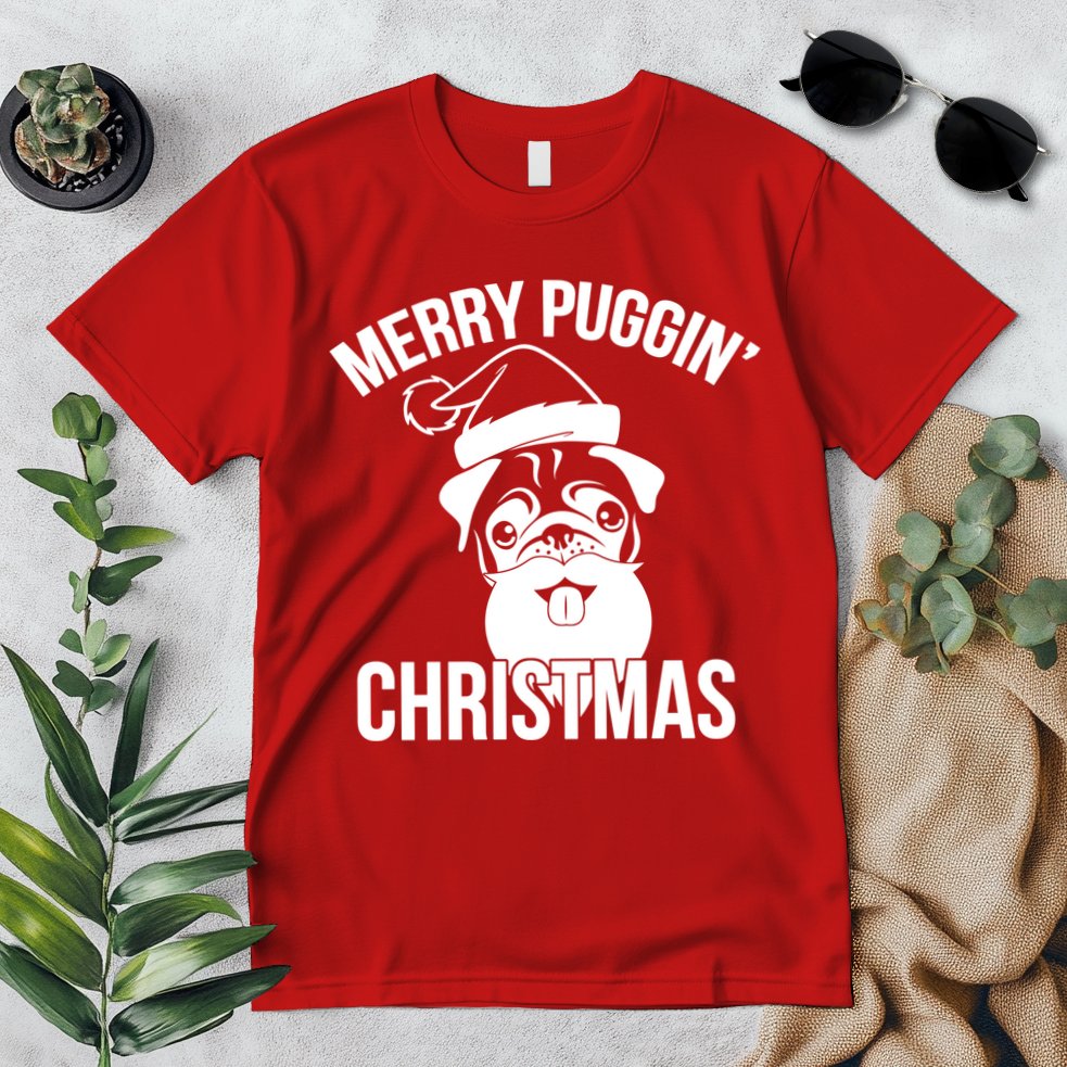 Merry Puggin Christmas Pug Premium T-Shirt
