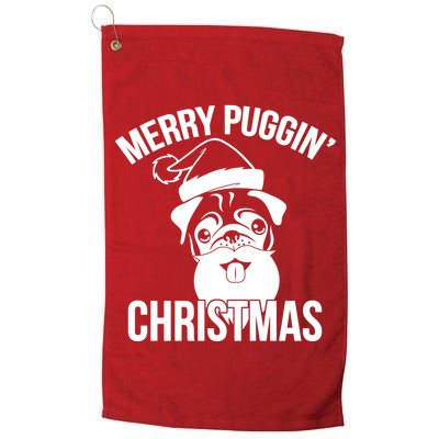 Merry Puggin Christmas Pug Golf Towel