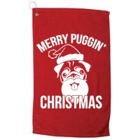 Merry Puggin Christmas Pug Golf Towel
