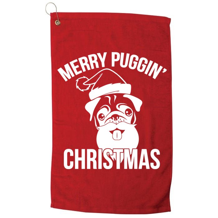 Merry Puggin Christmas Pug Golf Towel