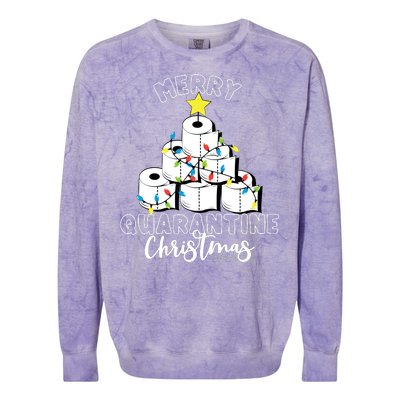 Merry Quarantine Christmas Toilet Paper Tree Colorblast Crewneck Sweatshirt