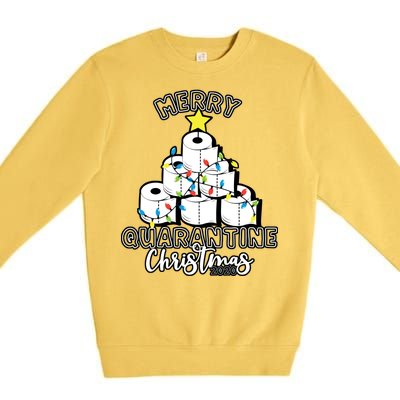 Merry Quarantine Christmas Toilet Paper Tree Premium Crewneck Sweatshirt