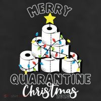 Merry Quarantine Christmas Toilet Paper Tree 7 Panel Mesh Trucker Snapback Hat