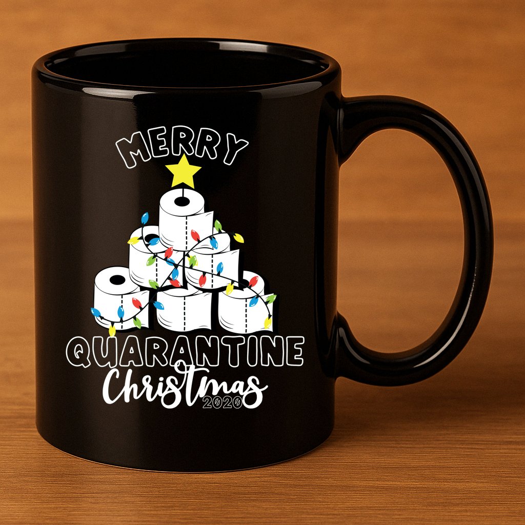 Merry Quarantine Christmas Toilet Paper Tree 11oz C Handle Ceramic Mug