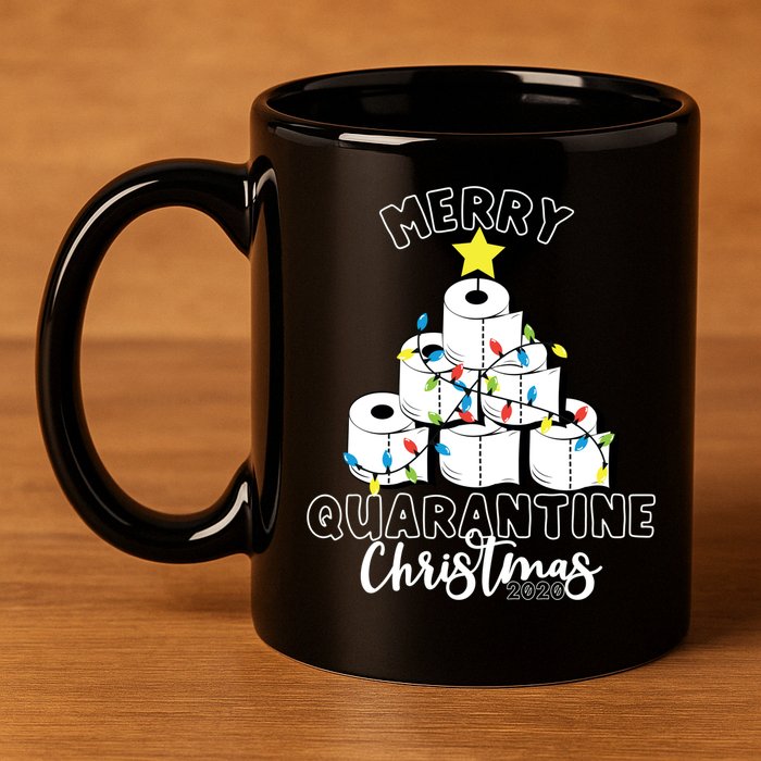 Merry Quarantine Christmas Toilet Paper Tree 11oz C Handle Ceramic Mug