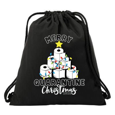 Merry Quarantine Christmas Toilet Paper Tree Drawstring Bag