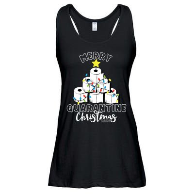 Merry Quarantine Christmas Toilet Paper Tree Ladies Essential Flowy Tank