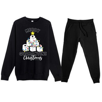 Merry Quarantine Christmas Toilet Paper Tree Premium Crewneck Sweatsuit Set