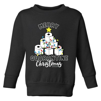 Merry Quarantine Christmas Toilet Paper Tree Toddler Sweatshirt
