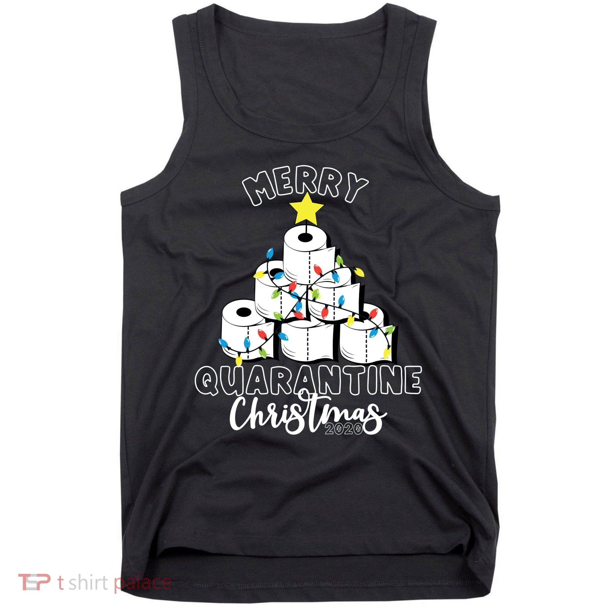 Merry Quarantine Christmas Toilet Paper Tree Tank Top