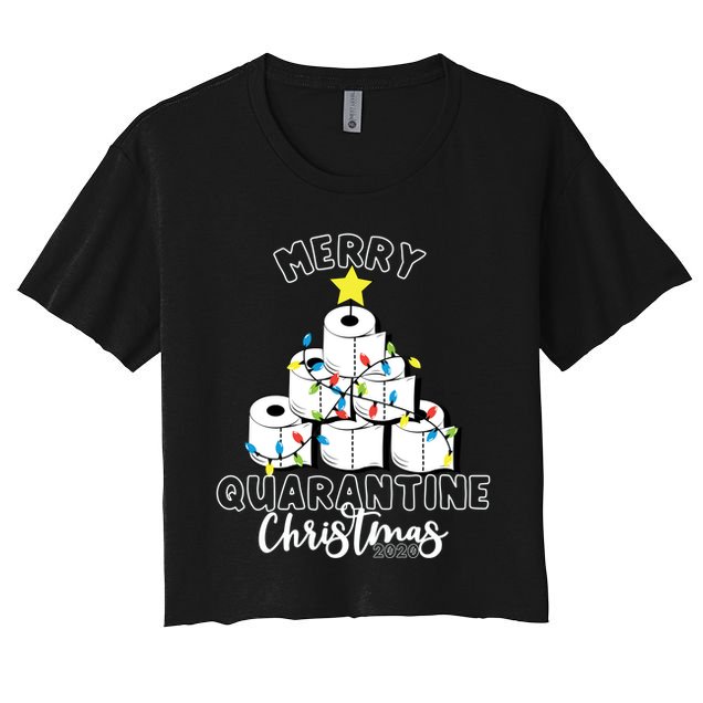 Merry Quarantine Christmas Toilet Paper Tree Crop Top