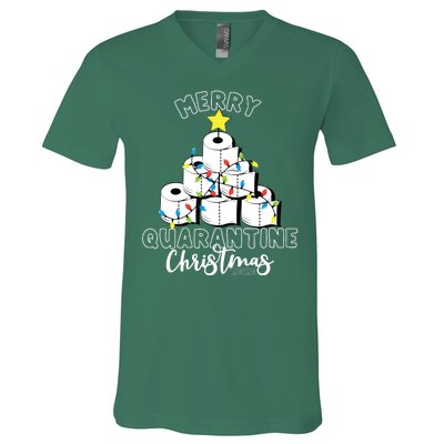 Merry Quarantine Christmas Toilet Paper Tree V-Neck T-Shirt