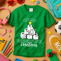 Merry Quarantine Christmas Toilet Paper Tree Kids T-Shirt