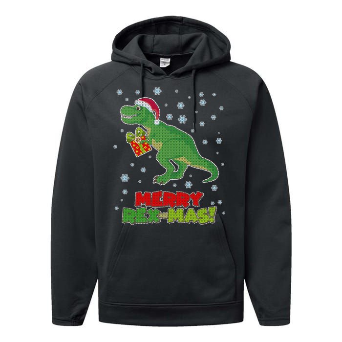 Merry Rex-Mas Ugly Christmas Performance Fleece Hoodie