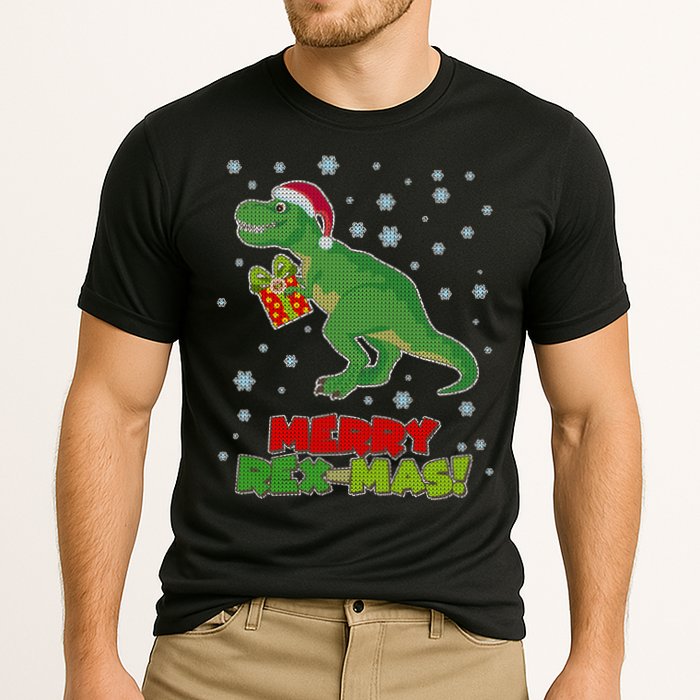 Merry Rex-Mas Ugly Christmas Cooling Performance Crew T-Shirt