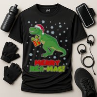 Merry Rex-Mas Ugly Christmas Cooling Performance Crew T-Shirt