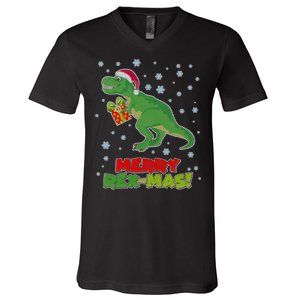 Merry Rex-Mas Ugly Christmas V-Neck T-Shirt