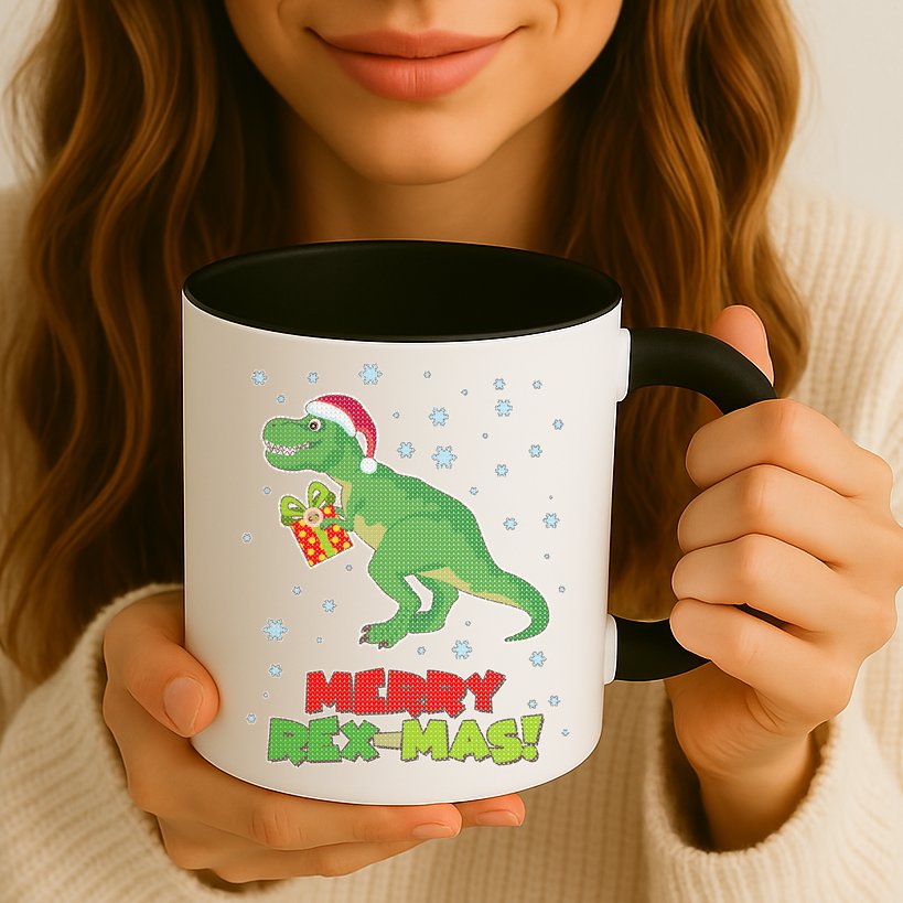 Merry Rex-Mas Ugly Christmas Mug