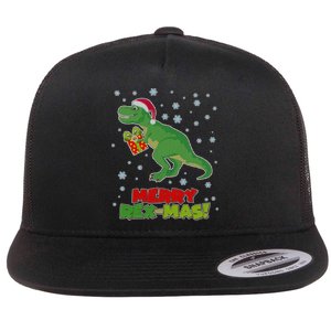 Merry Rex-Mas Ugly Christmas Flat Bill Trucker Hat