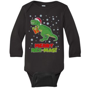 Merry Rex-Mas Ugly Christmas Baby Long Sleeve Bodysuit