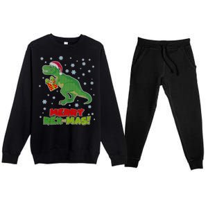 Merry Rex-Mas Ugly Christmas Premium Crewneck Sweatsuit Set